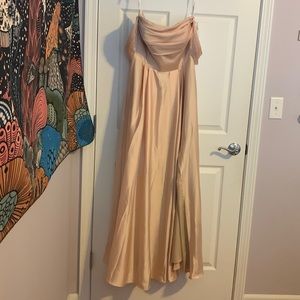 jj's house champagne floor length bridesmaids dress size 12